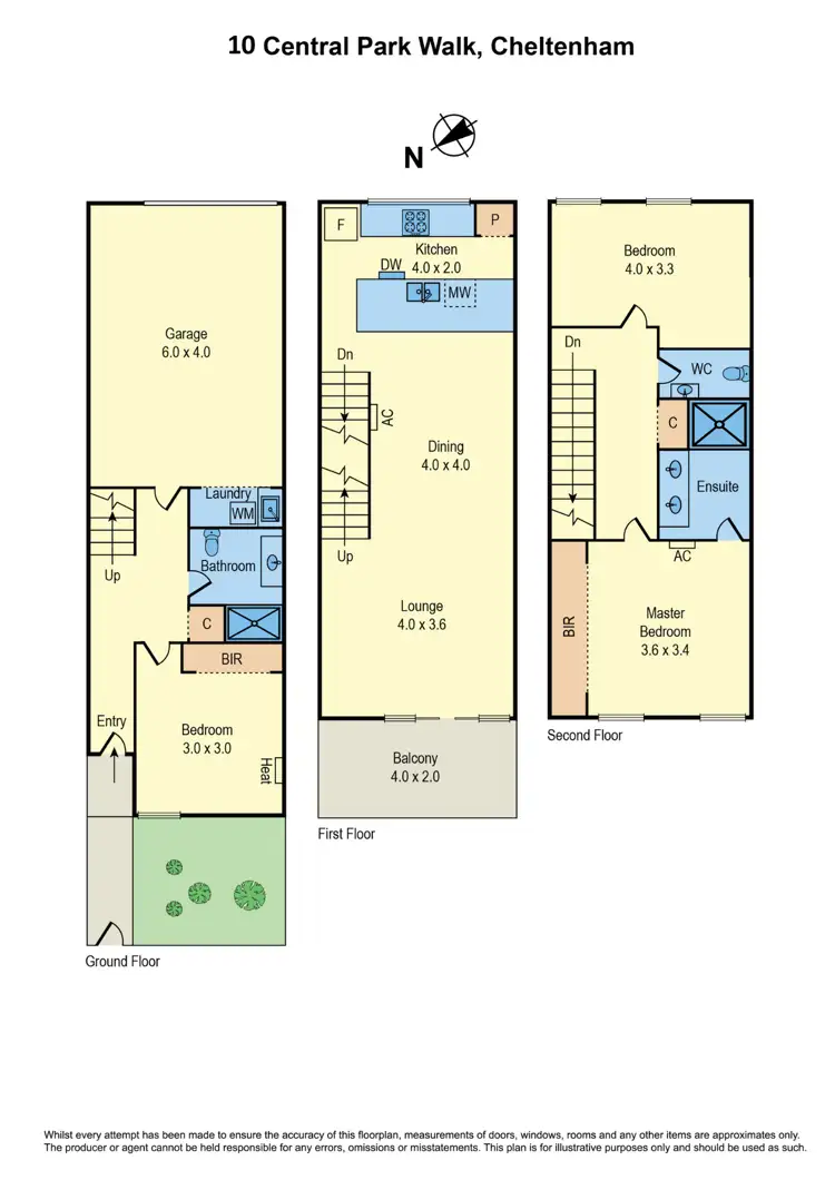 Floorplan of Homely townhouse listing, 10 Central Park Walk, Cheltenham VIC 3192
