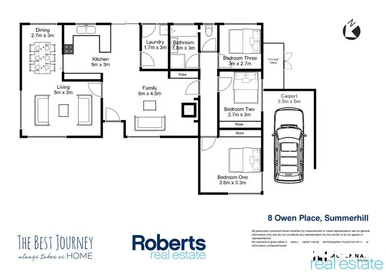 Floorplan of Homely house listing, 8 Owen Place, Summerhill TAS 7250