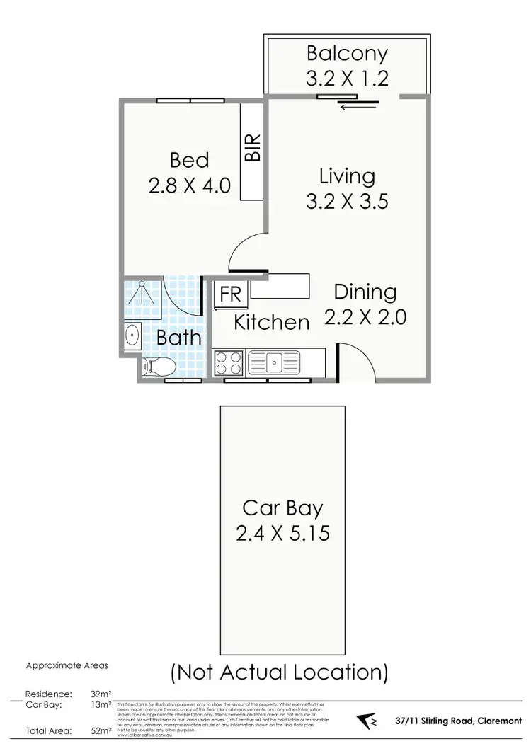 Floorplan of Homely apartment listing, 37/11 Stirling Road, Claremont WA 6010