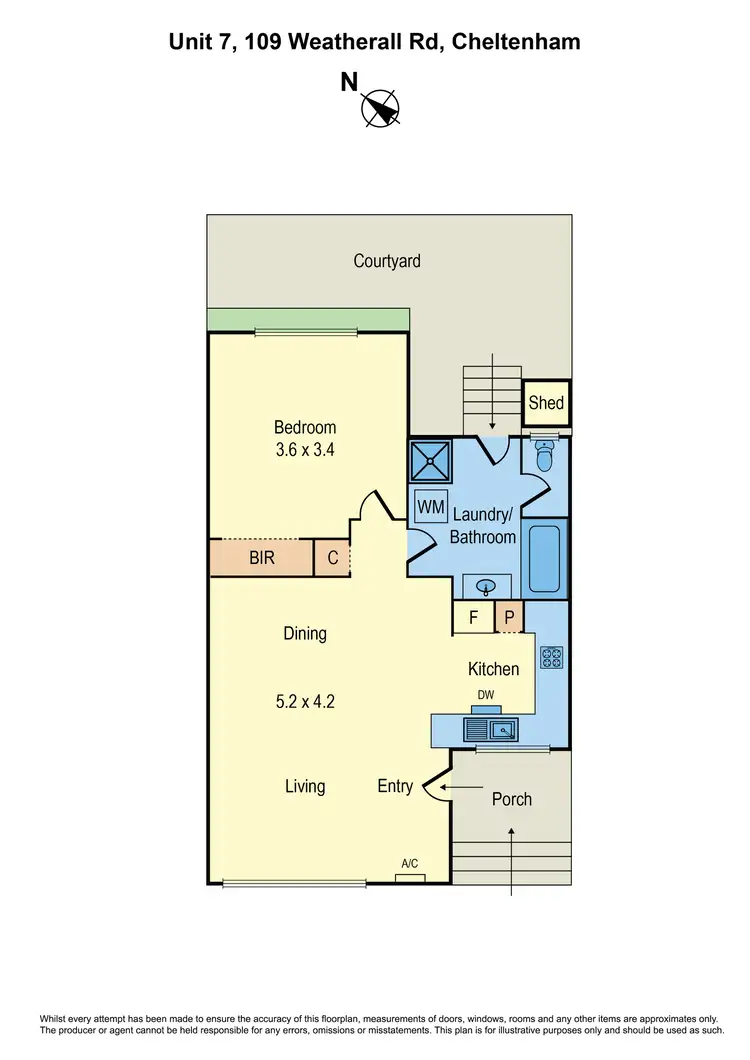 Floorplan of Homely unit listing, 7/109 Weatherall Road, Cheltenham VIC 3192