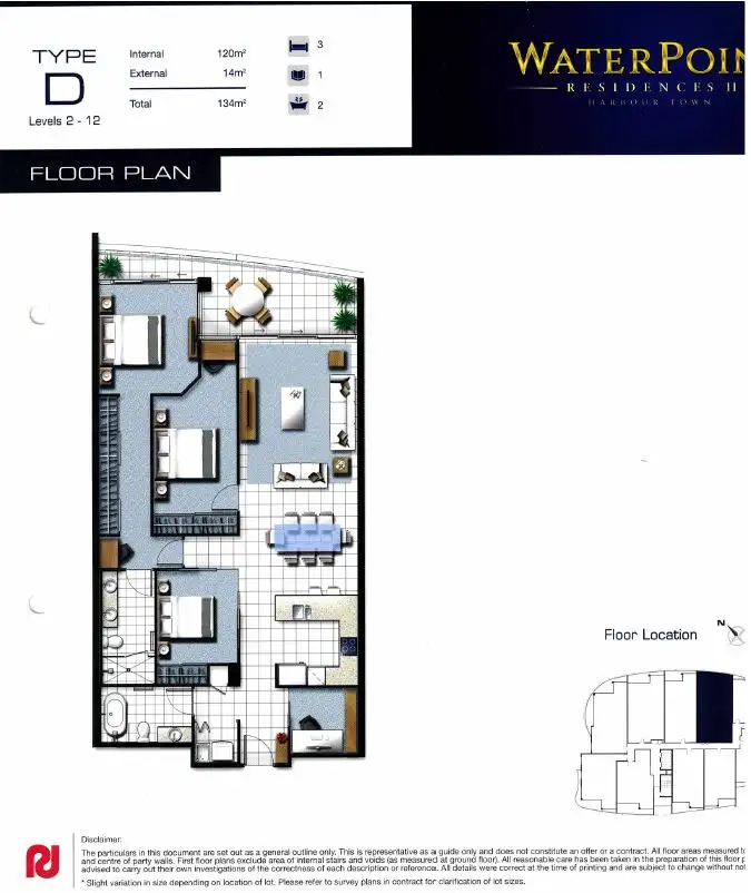 Floorplan of Homely apartment listing, 2904/5 Harbour Side Court, Biggera Waters QLD 4216