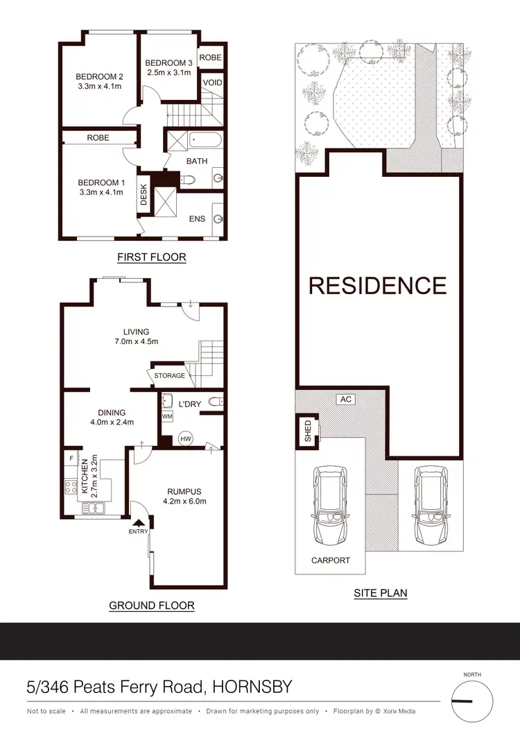 Floorplan of Homely townhouse listing, 5/346-350 Peats Ferry Road, Hornsby NSW 2077