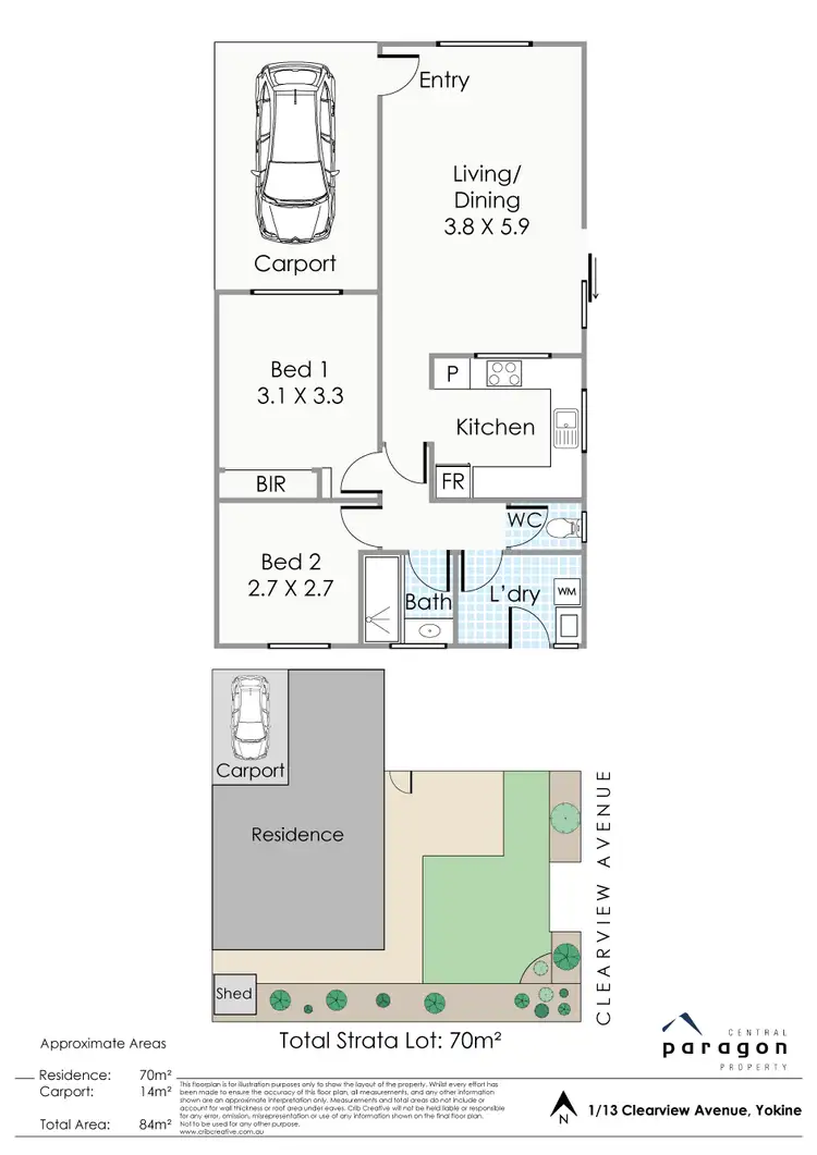 Floorplan of Homely villa listing, 1/13 Clearview Avenue, Yokine WA 6060