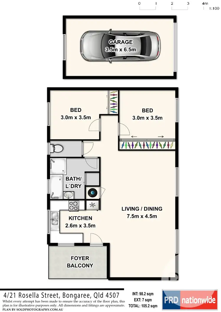 Floorplan of Homely unit listing, 04/21 Rosella St, Bongaree QLD 4507