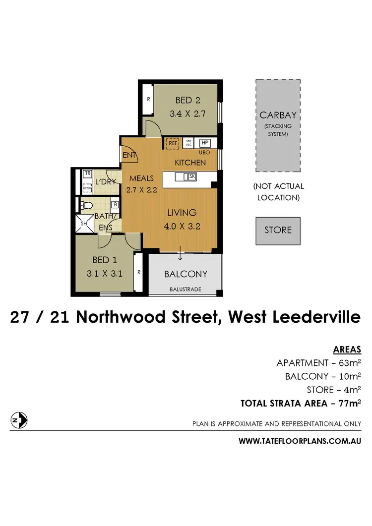 Floorplan of Homely apartment listing, 27/21 Northwood Street, West Leederville WA 6007