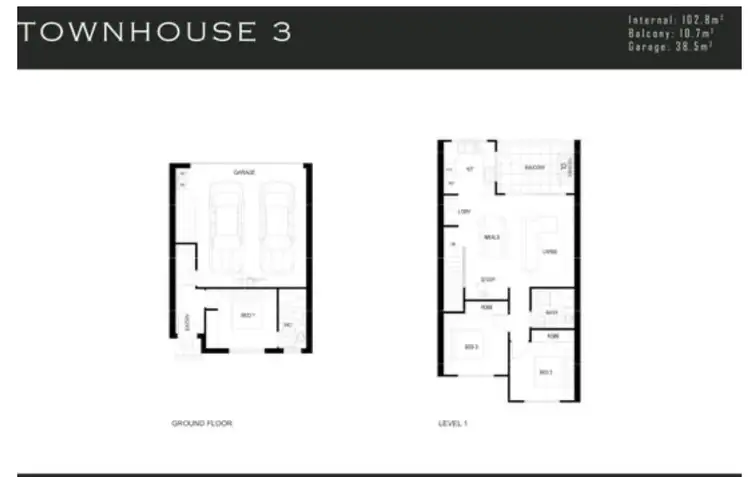 Floorplan of Homely townhouse listing, 3/79 Phoenix Street, Sunshine VIC 3020