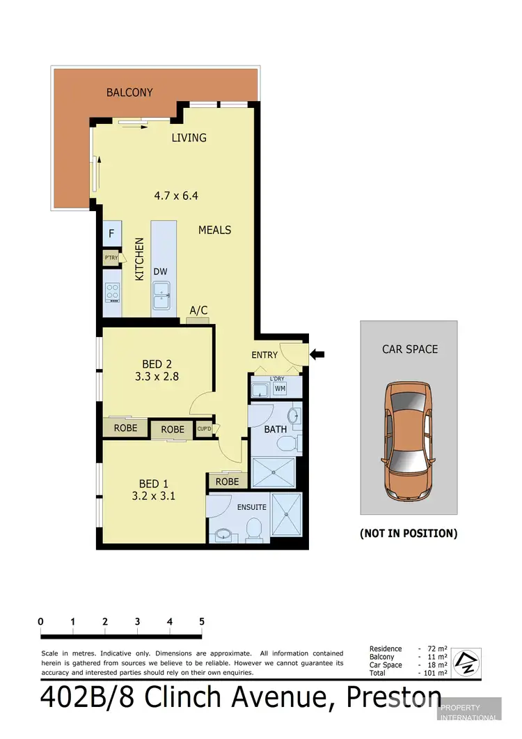 Floorplan of Homely apartment listing, 402B/8 Clinch Avenue, Preston VIC 3072