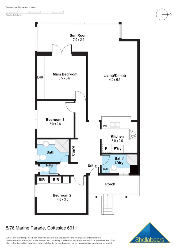 Floorplan of Homely apartment listing, 5/76 Marine Parade, Cottesloe WA 6011