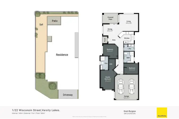 Floorplan of Homely semi-detached listing, 1/22 Wisconsin Street, Varsity Lakes QLD 4227
