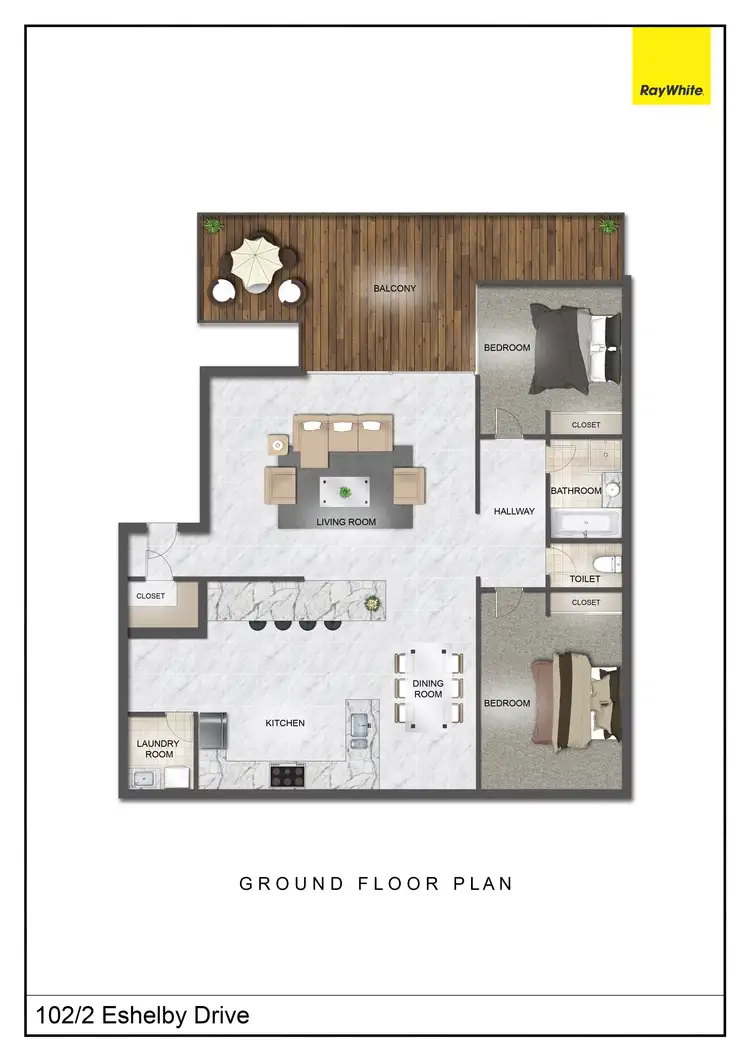 Floorplan of Homely unit listing, 102/2 Eshelby Drive, Cannonvale QLD 4802