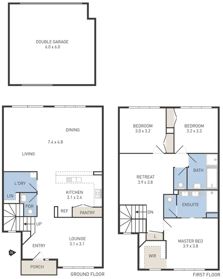 Floorplan of Homely townhouse listing, 14 Greville Street, Caroline Springs VIC 3023