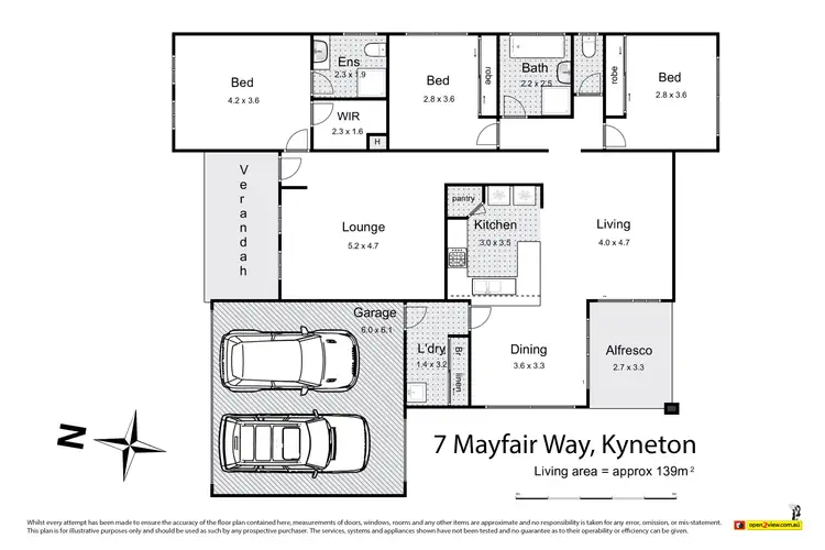 Floorplan of Homely house listing, 7 Mayfair Way, Kyneton VIC 3444
