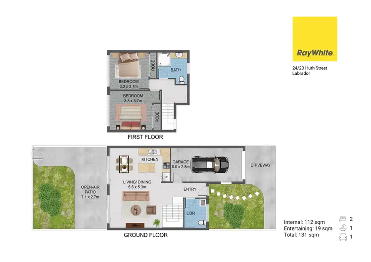 Floorplan of Homely townhouse listing, 24/20 Huth Street, Labrador QLD 4215