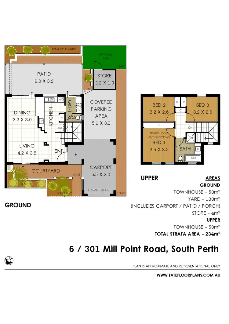 Floorplan of Homely townhouse listing, 6/301 Mill Point Road, South Perth WA 6151