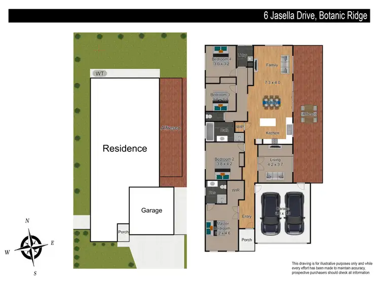 Floorplan of Homely house listing, 6 Jasella Drive, Botanic Ridge VIC 3977