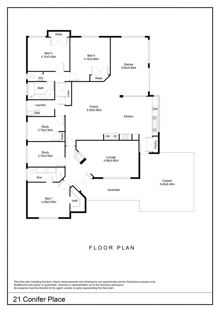 Floorplan of Homely house listing, 21 Conifer Place, Beechboro WA 6063