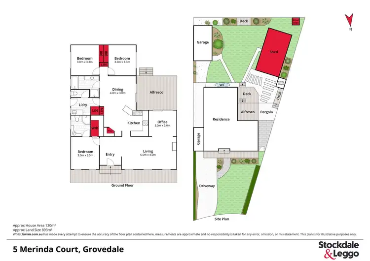 Floorplan of Homely house listing, 5 Merinda Court, Grovedale VIC 3216