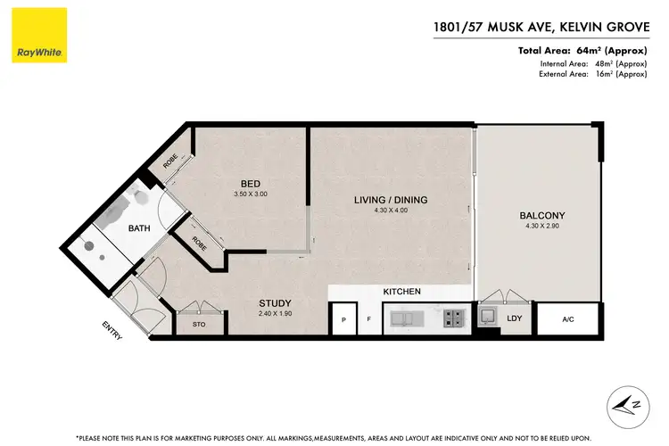 Floorplan of Homely apartment listing, 1801/41 Musk Avenue, Kelvin Grove QLD 4059