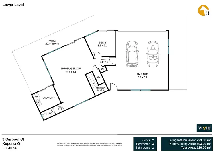 Floorplan of Homely house listing, 9 Carbool Close, Keperra QLD 4054