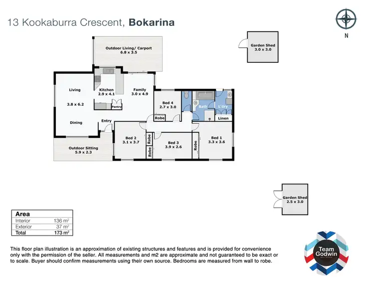 Floorplan of Homely house listing, 13 Kookaburra Crescent, Bokarina QLD 4575