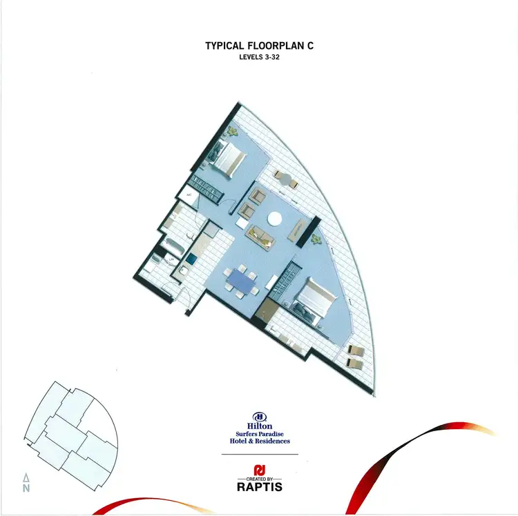 Floorplan of Homely unit listing, 11003/3113 Surfers Paradise Boulevard, Surfers Paradise QLD 4217