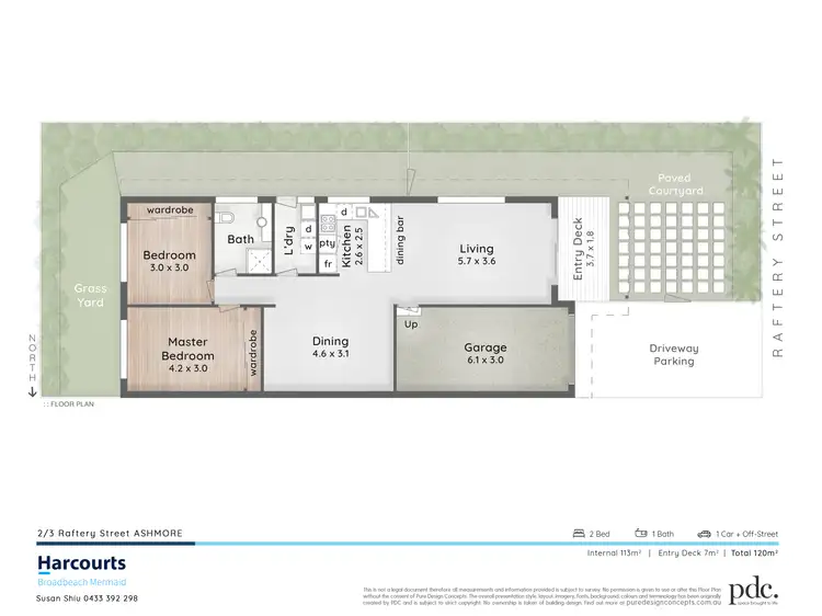Floorplan of Homely semi-detached listing, 2/3 Raftery Street, Ashmore QLD 4214