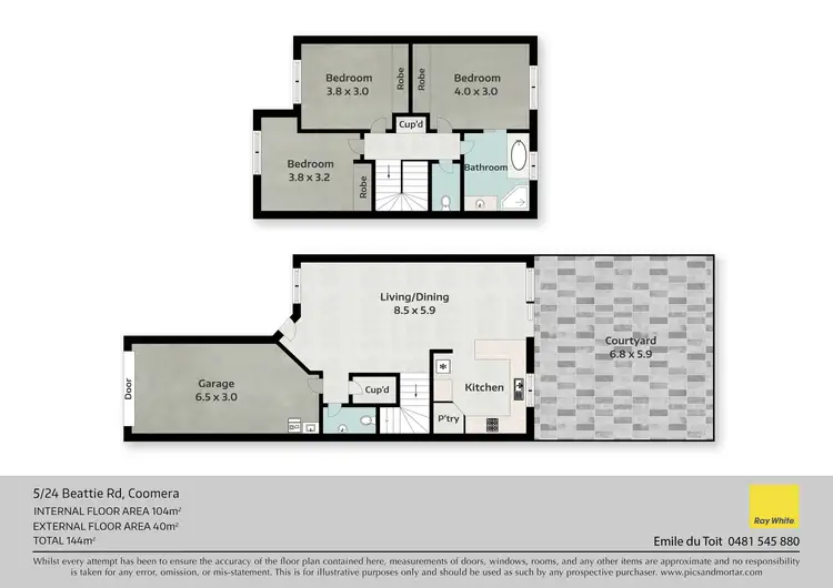 Floorplan of Homely townhouse listing, 5/24 Beattie Road, Coomera QLD 4209