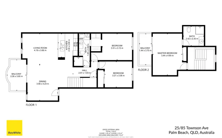 Floorplan of Homely apartment listing, 25/85 Townson Avenue, Palm Beach QLD 4221