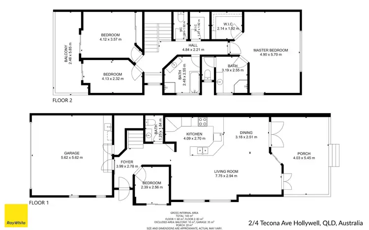 Floorplan of Homely semi-detached listing, 2/4 Tecona Avenue, Hollywell QLD 4216