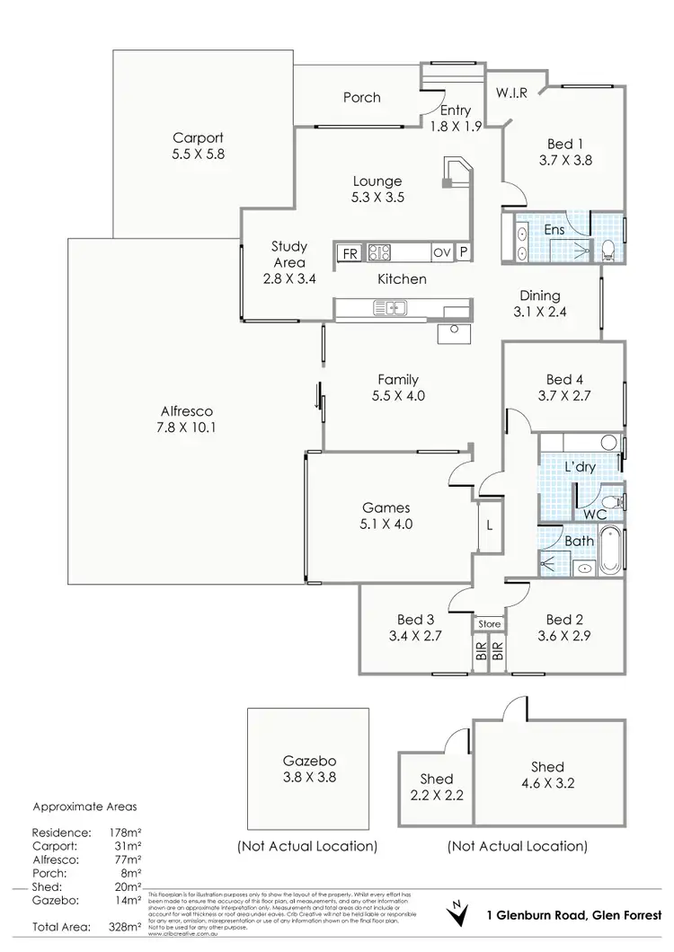 Floorplan of Homely house listing, 1 Glenburn Road, Glen Forrest WA 6071