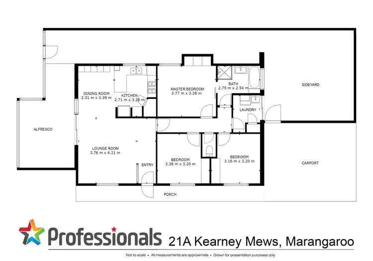Floorplan of Homely semi-detached listing, 21A Kearney Mews, Marangaroo WA 6064