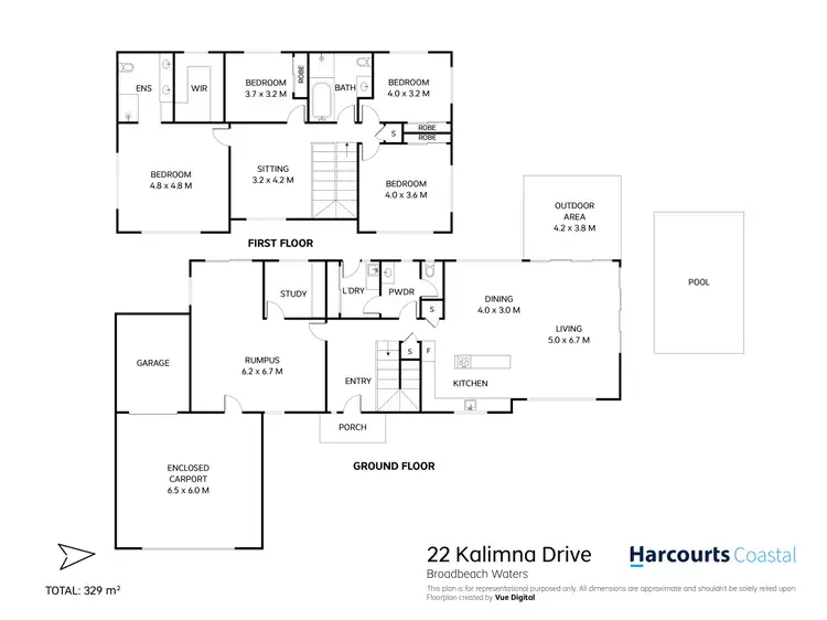 Floorplan of Homely house listing, 22 Kalimna Drive, Broadbeach Waters QLD 4218