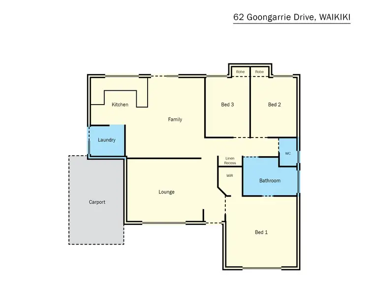 Floorplan of Homely house listing, 62 Goongarrie Drive, Waikiki WA 6169
