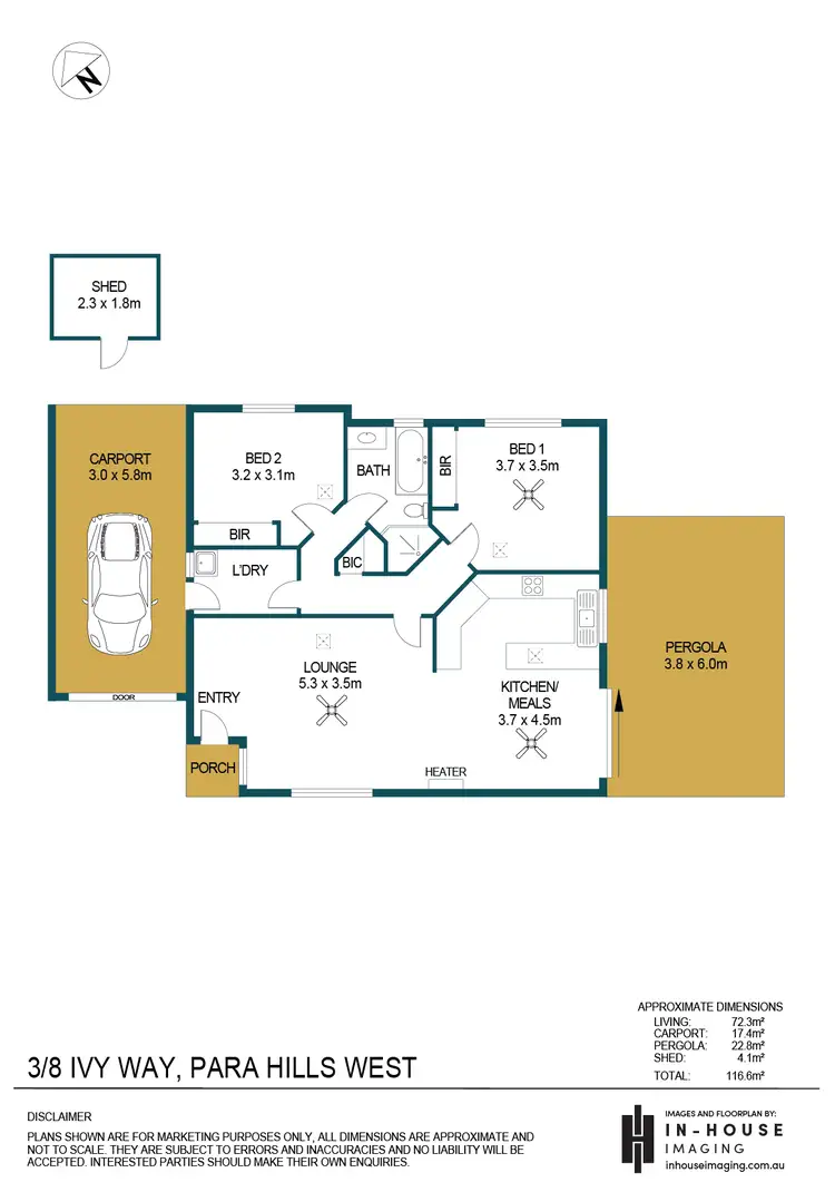 Floorplan of Homely unit listing, 3/8 Ivy Way, Para Hills West SA 5096