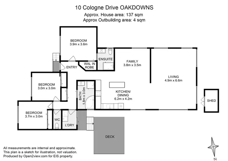 Floorplan of Homely house listing, 10 Cologne Drive, Oakdowns TAS 7019