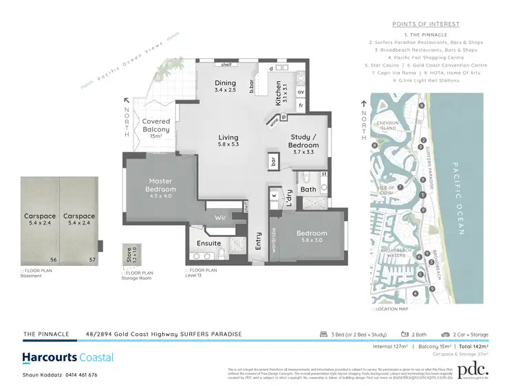 Floorplan of Homely apartment listing, 48 'The Pinnacle'/2894 Gold Coast Highway, Surfers Paradise QLD 4217