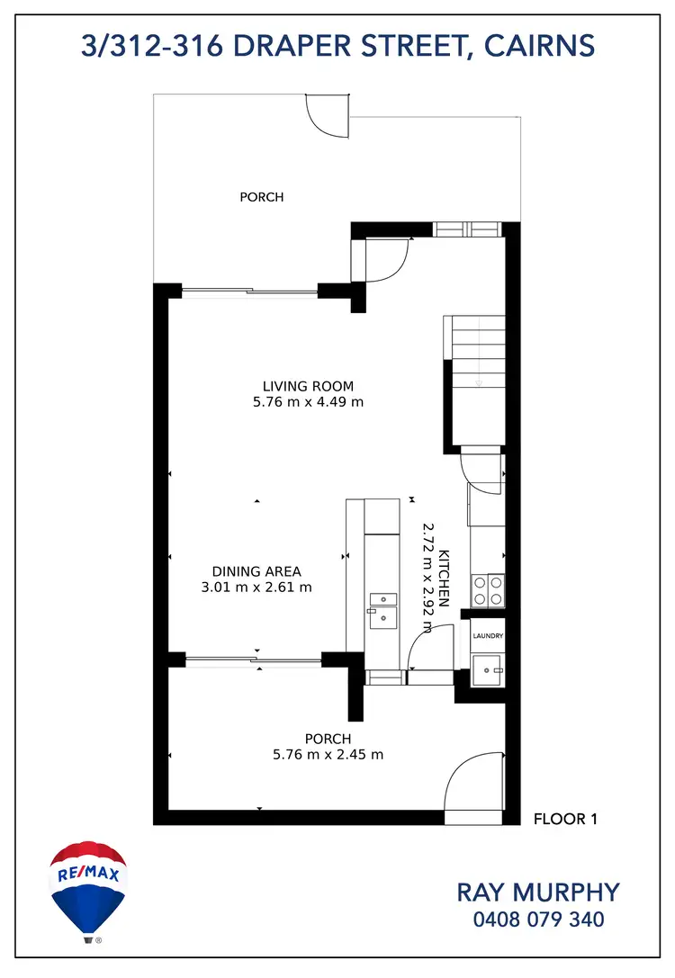 Floorplan of Homely townhouse listing, 3/312-316 Draper Street, Parramatta Park QLD 4870