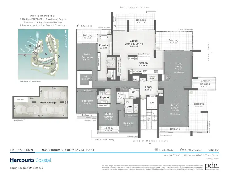 Floorplan of Homely apartment listing, 3601 Ephraim Island, Paradise Point QLD 4216