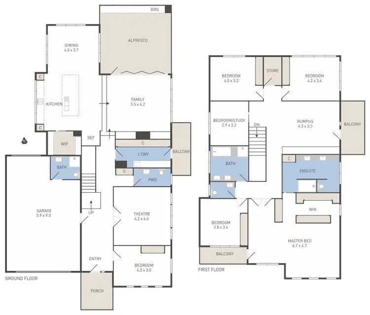 Floorplan of Homely house listing, 44 Rutherglen Way, Caroline Springs VIC 3023