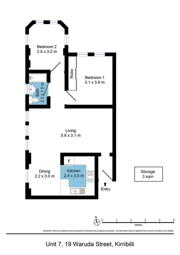 Floorplan of Homely apartment listing, 7/19 Waruda Street, Kirribilli NSW 2061