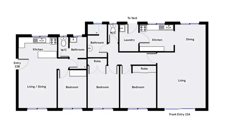 Floorplan of Homely semi-detached listing, A&B/22 Heysen Street, Weston ACT 2611