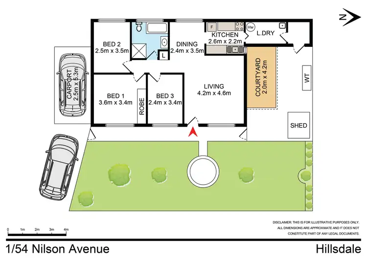 Floorplan of Homely villa listing, 1/54 Nilson Avenue, Hillsdale NSW 2036