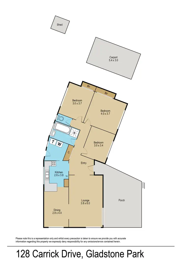 Floorplan of Homely house listing, 128 Carrick Drive, Gladstone Park VIC 3043