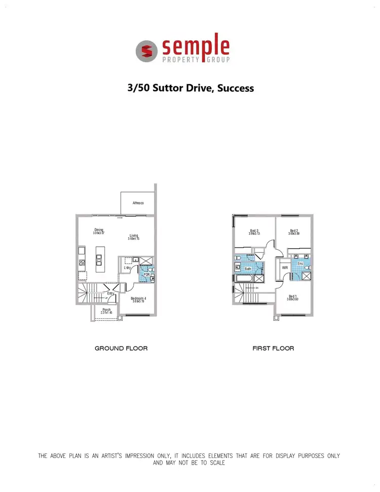 Floorplan of Homely townhouse listing, 3/50 Suttor Drive, Success WA 6164