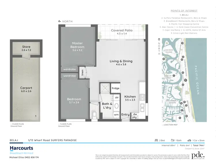 Floorplan of Homely unit listing, 1/13 Wharf Road, Surfers Paradise QLD 4217