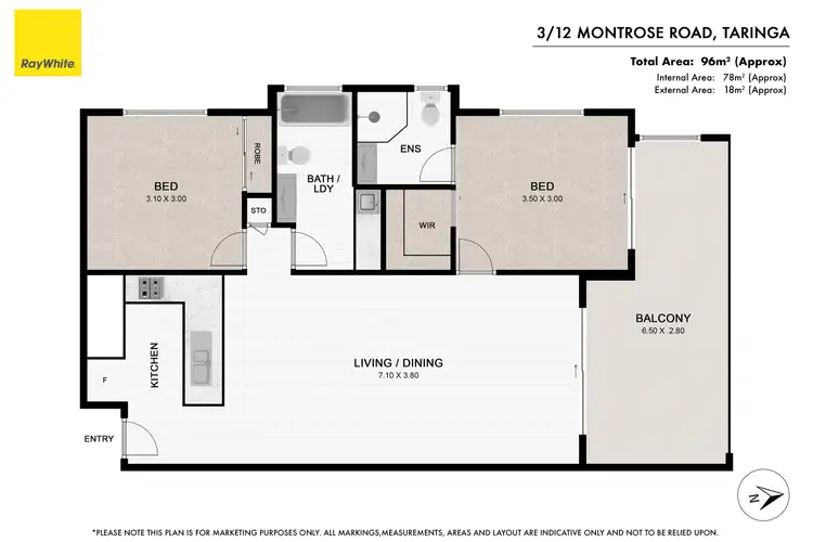Floorplan of Homely apartment listing, 3/12 Montrose Road, Taringa QLD 4068