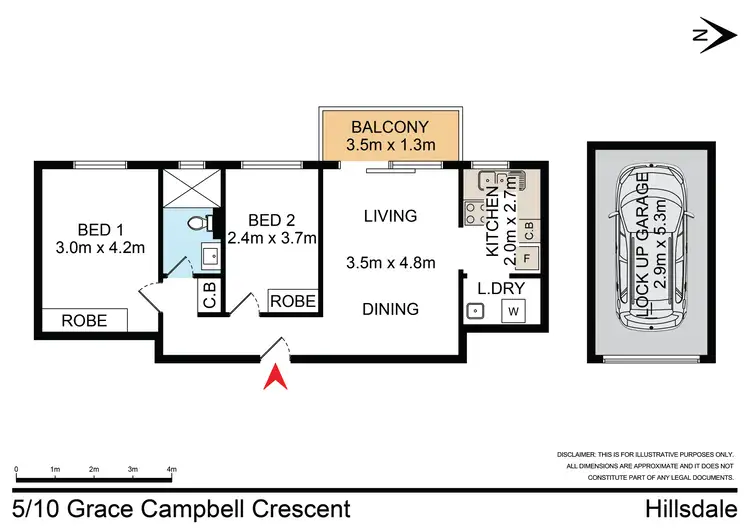 Floorplan of Homely apartment listing, 5/10 Grace Campbell Crescent, Hillsdale NSW 2036