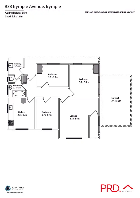 Floorplan of Homely house listing, 836 Irymple Avenue, Irymple VIC 3498