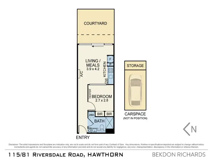 Floorplan of Homely apartment listing, 115/81 Riversdale Road, Hawthorn VIC 3122