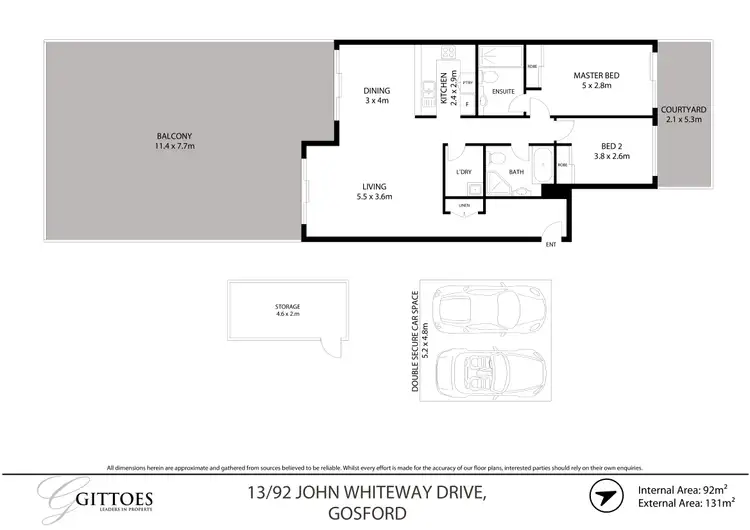 Floorplan of Homely unit listing, 13/92 John Whiteway Drive, Gosford NSW 2250